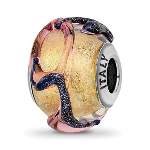 Sterling Silver Cuff Bangle with 13 Reflection Beads - Picture 9 of 16